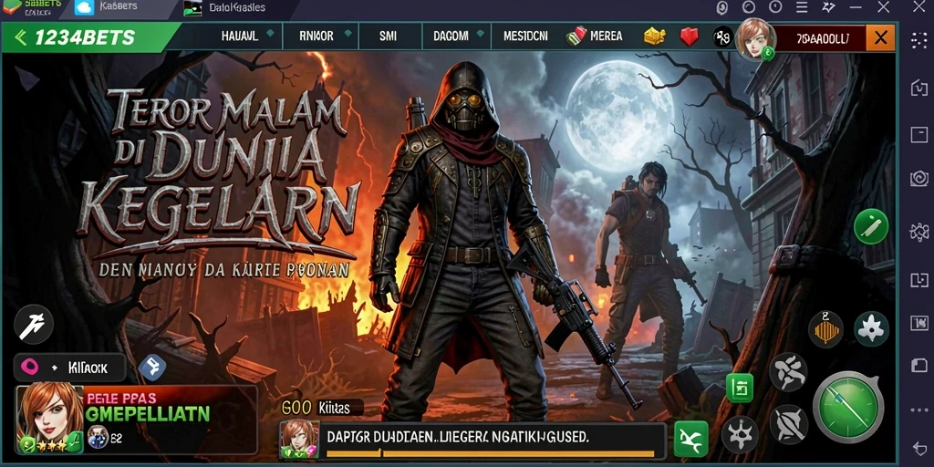 Gameplay seram yang membuat adrenalin meningkat di 1234BETS.