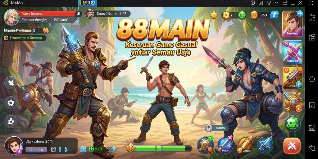 Tampilan gameplay <strong>88MAIN</strong> yang menyenangkan dan penuh warna.