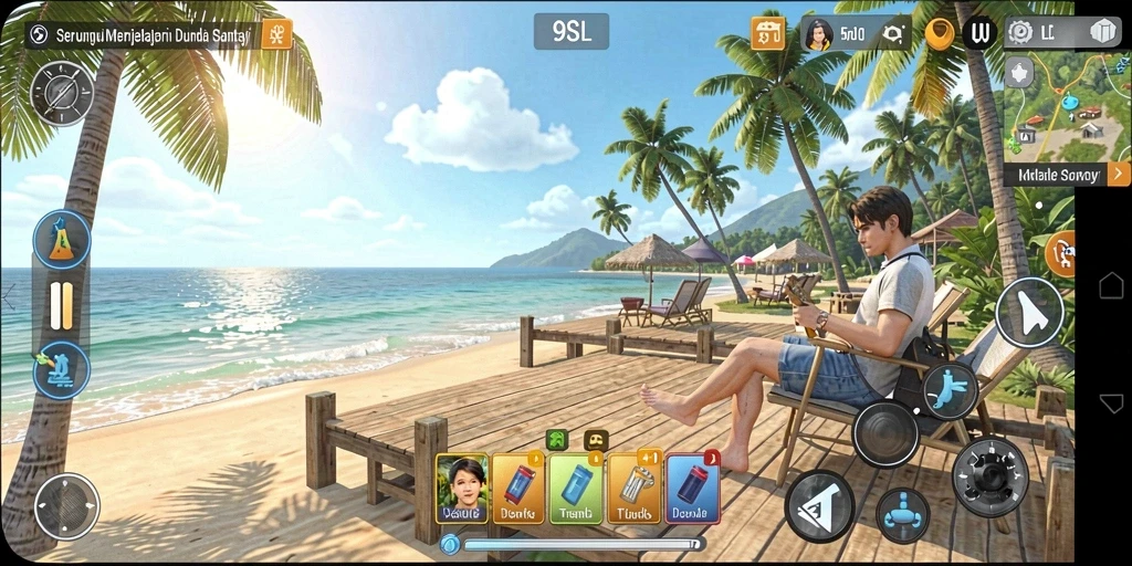 Gameplay 9SL yang menyenangkan dengan grafis cerah dan karakter lucu.