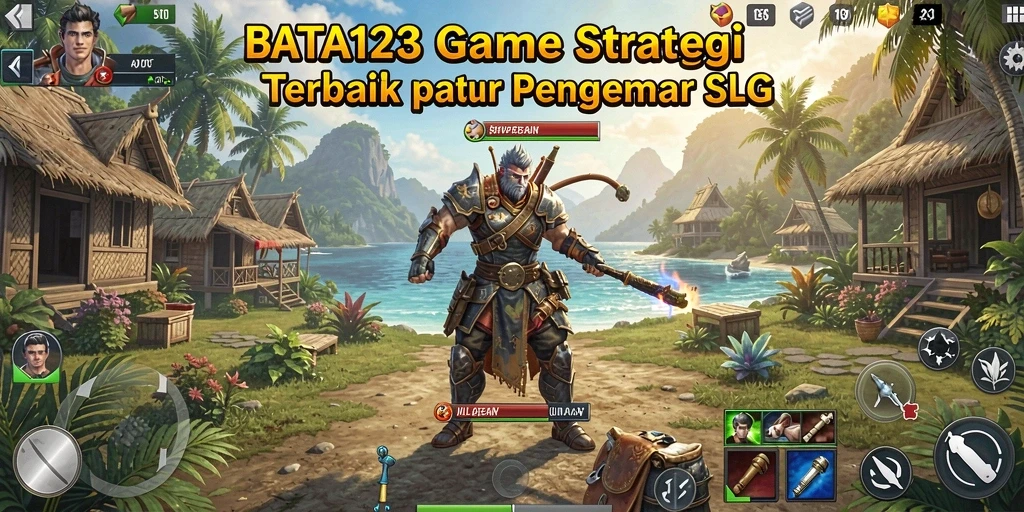 Screenshot menampilkan pertempuran strategis dalam game SLG BATA123.