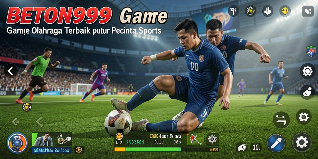 Tangkapan layar BETON999 yang menunjukkan aksi intens dalam pertandingan olahraga.