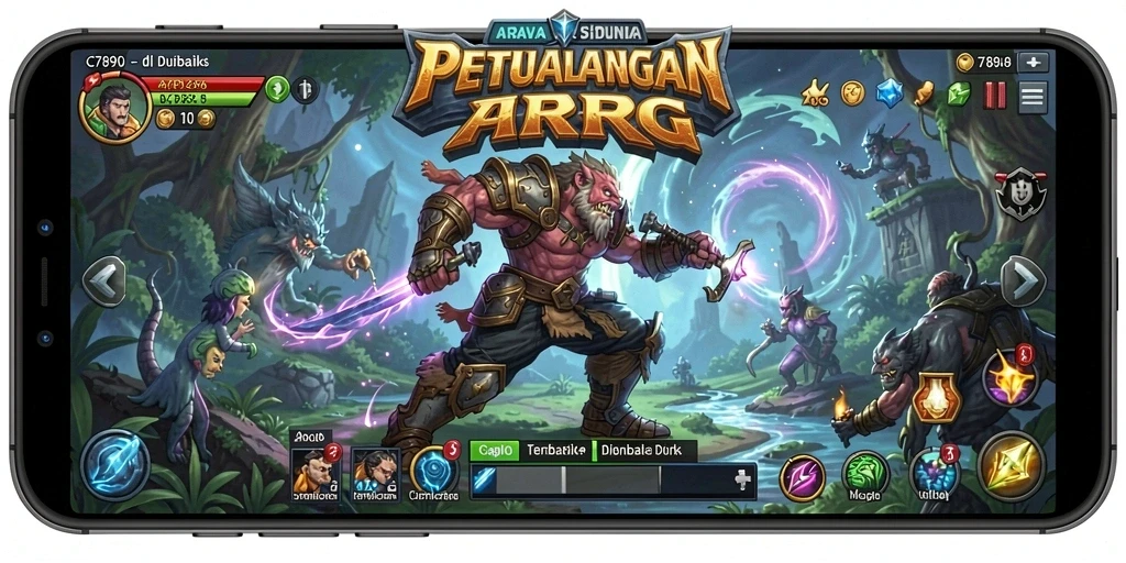 Tampilan aksi seru dalam gameplay ARPG C7890.