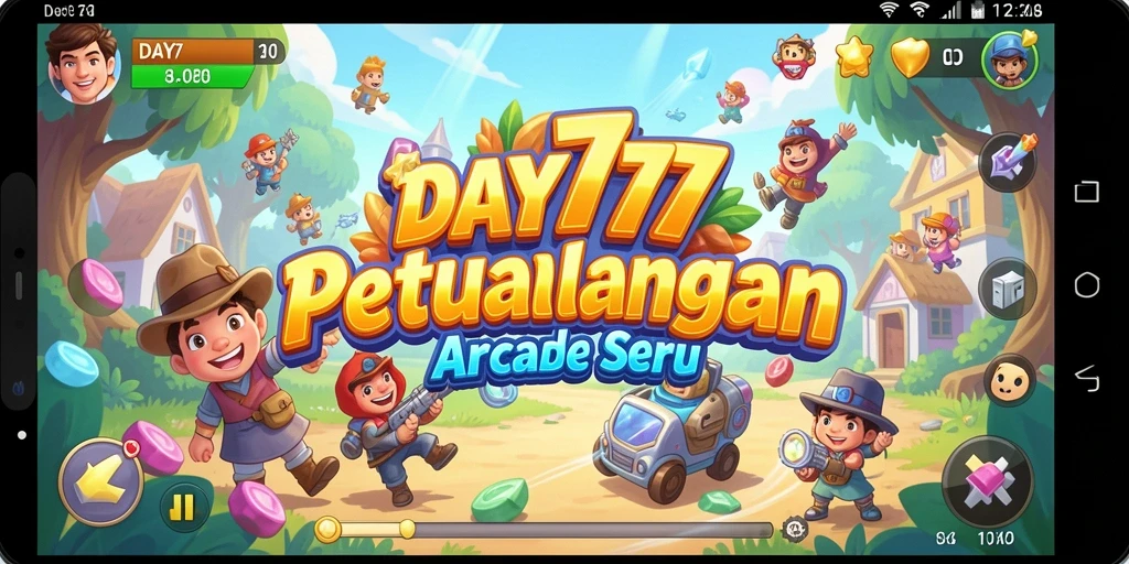 Tampilan gameplay seru dan penuh aksi DAY777 di layar utama.