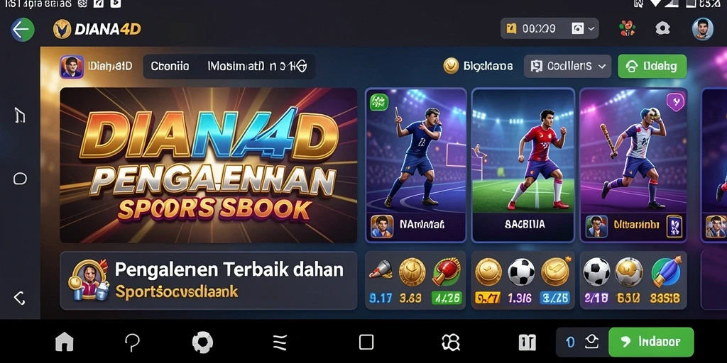 Tampilan utama DIANA4D dengan berbagai opsi taruhan menarik.