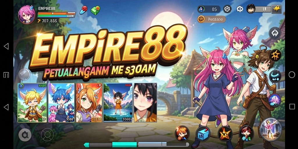 Tampilan gameplay menawan dari EMPIRE88 dengan karakter Anime yang dinamis.