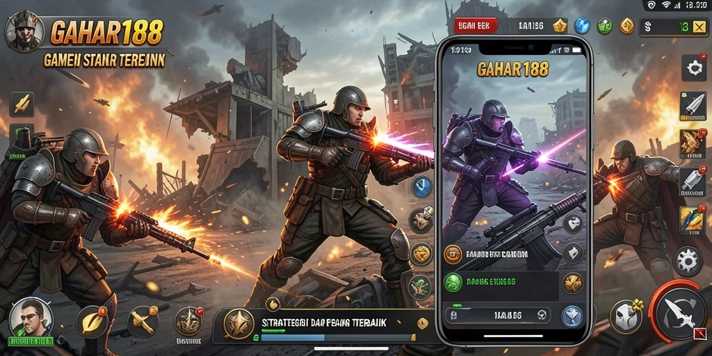 Screenshot GAHAR188 menampilkan aksi pertarungan strategi yang mendebarkan.