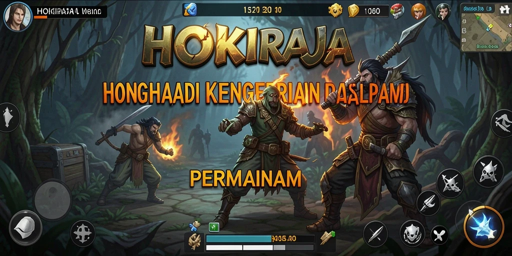 Gameplay HOKIRAJA yang menakutkan dengan suasana kegelapan dan makhluk menyeramkan.