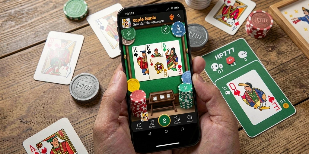 Tampilan gameplay Gaple yang menarik dan interaktif di HP777.