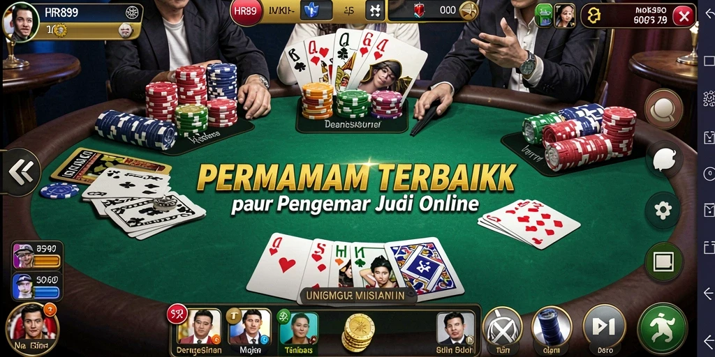 Gameplay HR89 yang menarik dengan aksi poker yang seru.