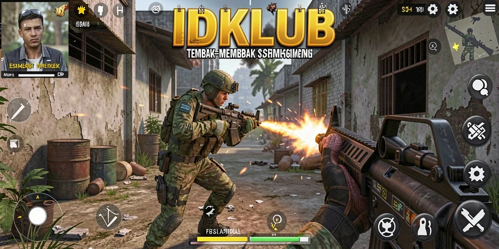 Tampilan gameplay seru di IDKLUB dengan aksi tembak-menembak yang mendebarkan.