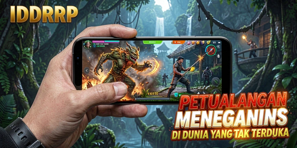 Screenshot gameplay IDRRP menampilkan karakter utama menjelajahi dunia menakjubkan.