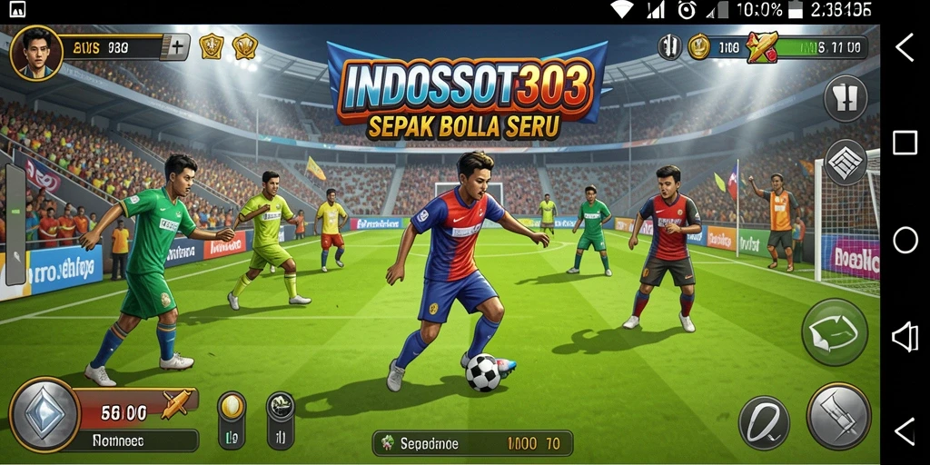 Tangkapan layar INDOSLOT303 menampilkan aksi pertandingan sepak bola yang mendebarkan.
