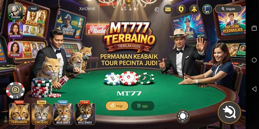 Tampilan utama MT777 dengan gameplay Kasino yang seru dan interaktif.