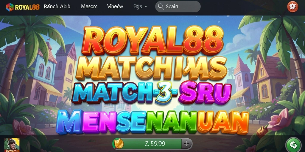 Tampilan gameplay <strong>ROYAL88</strong> yang menarik dengan level Match-3 yang menantang.