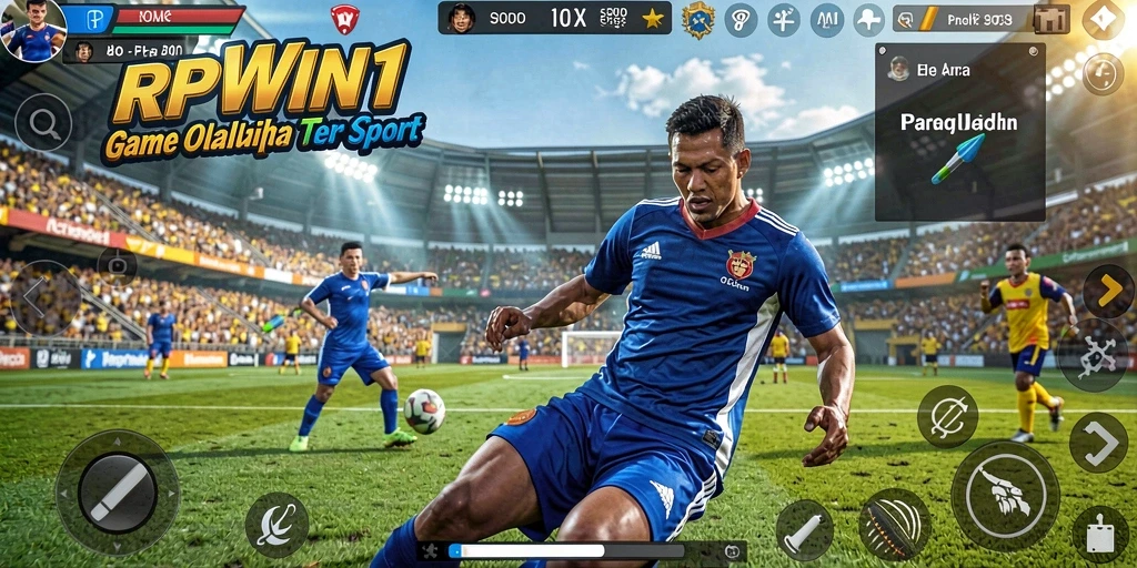 Screenshot menunjukkan aksi seru dalam permainan olahraga RPWIN1.