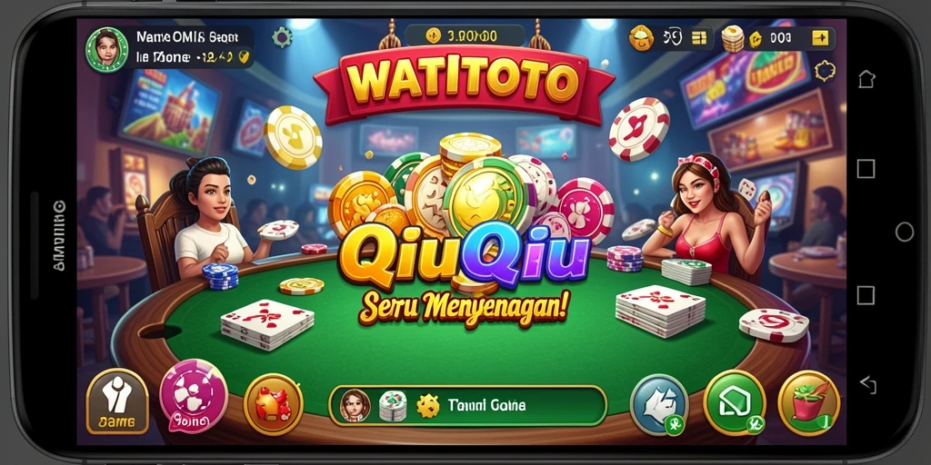 Screenshot gameplay WATITOTO dengan aksi seru QiuQiu.